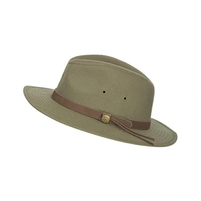 Image of Hoggs of Fife Panmure Canvas Foldable Hat Large KhakiLargeKhaki Hats (52365) Men&#039;s
