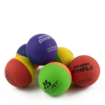 Image of SPORTSPET High Bounce Natural Rubber Dog Balls (High Dimple 6 Pack) (61mm)