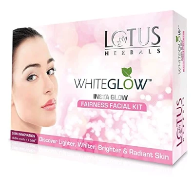 Image of Lotus Herbals WhiteGlow Insta Glow Facial Kit For Radiant Glowing Skin Natural Ingredients 37g (Single Use)
