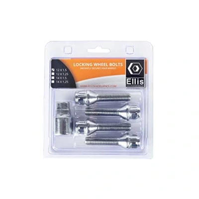 Image of Ellis Excellence Set of 4 M12 x 1.5 Tapered Alloy Wheel Locking Bolts (45mm Thread)