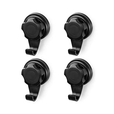 Image of Compactor Set of 4 Small Hooks, SUCTION CUP : TPU AND ABS, Black