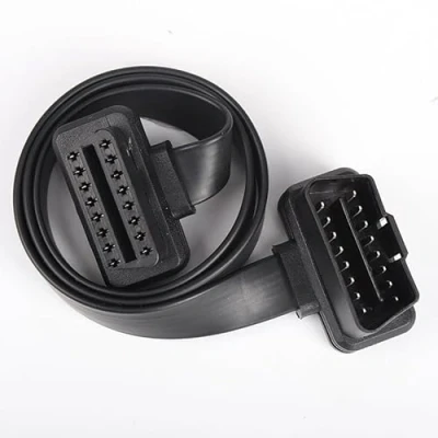 Image of OBD2 Extension Cable Car OBD II 16 Pin Male to Female Extender Diagnostic Connector Flat Ribbon Adapter Compatible with Bluetooth Wifi USB ECU Readers OBDII Code Scanners (60cm)