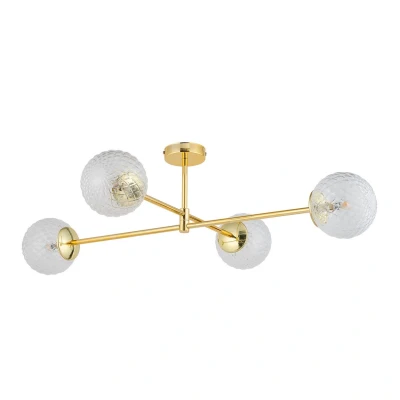 Image of Cadix Globe Multi Arm Semi Flush Ceiling Lamp Gold 4xG9