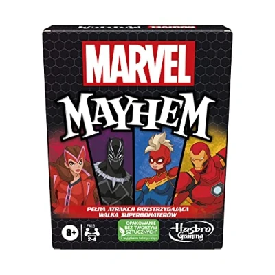 Image of Hasbro Gaming Marvel Mayhem Card Game, Multicoloured, For 8 Years (Language Polish)