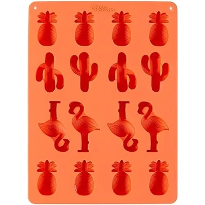 Image of Wilton Mini Tropical Candy Mould, Silicone, Coral, 16 Holes