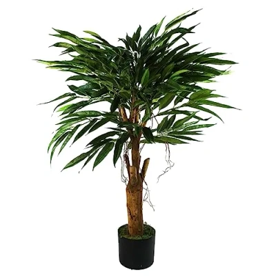 Image of Leaf Design UK Artificial Mango Plant/Tree, 100cm Longifolia