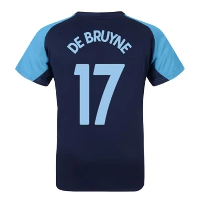 Image of MANCHESTER CITY FC Boys De Bruyne 17 Poly T Shirt Navy Blue 8 9 Years