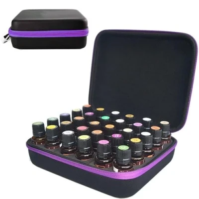 Image of Oaygat 30 Bottles Essential Oil Carrying Case Travel EVA Storage Holder Box Foam Insert Organizer Tote Waterproof Hard Shell Bag for 15ml Nail Polish Varnish