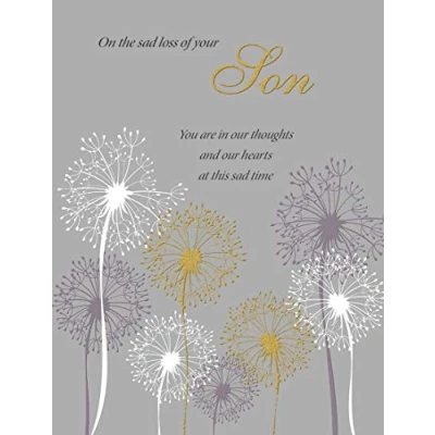 Image of Regal Publishing Classic Symapthy Card Sad Loss of Your Son 8 x 6 inches,Grey