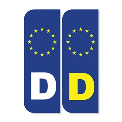 Image of Landing Designs 2 x D German Euro Car Number Plate Stickers