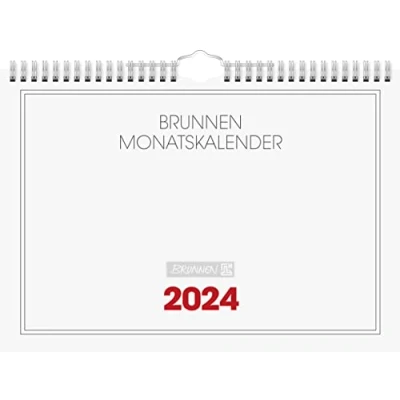 Image of BRUNNEN Monthly calendar 2024 1 page = month A4 landscape white