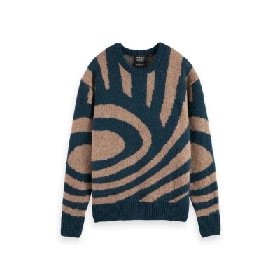 Image of Scotch &amp; Soda Hairy BIG Waves Jumper, Men&#039;s, Size: Large, Night logo wave
