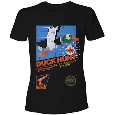 Image of Nintendo Duck Hunt Game Cover Short Sleeve T Shirt, Black, Small