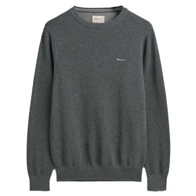 Image of GANT Cneck Jumper, Men&#039;s, Size: 3XL, Dark grey melange