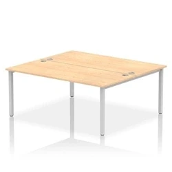 Image of Impulse Bench B2B 2 Person 1800 Silver Frame Office Desk Maple
