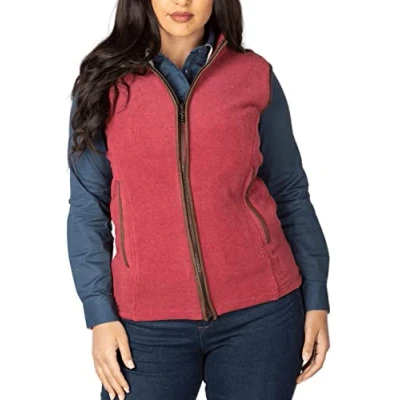 Image of Rydale Ladies Huggate Waistcoat Womens Fleece Gilet Bodywarmer Vest Sleeveless Jacket Country Gilets 12 Colours (Strawberry, 10)