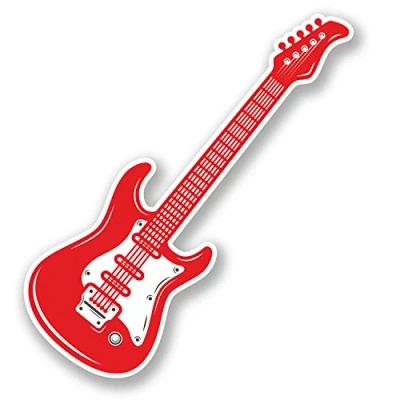 Image of 2 x 15cm Guitar Vinyl Sticker Bike Laptop Car Rock Star Festival Music Fan #5118 (5cm Wide Tall)