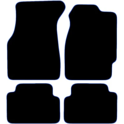 Image of Carsio Carpet Car Mats For Honda Civic EK 1995 2001 Tailored Fit Floor Mat Set Complete Accessory Black Custom Fitted All Weather, Anti Slip Backing &amp; Blue Trim