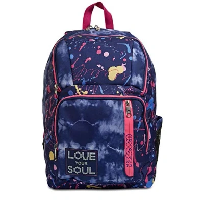 Image of Seven Backpack, POINT LOVE YOUR SOUL Knapsack Padded School Bag, Book One Size For Teen, Girls&amp;Boys, Large Capacity, School, Sport &amp; Free Time, Laptop Sleeve, Italian Design, navy/white
