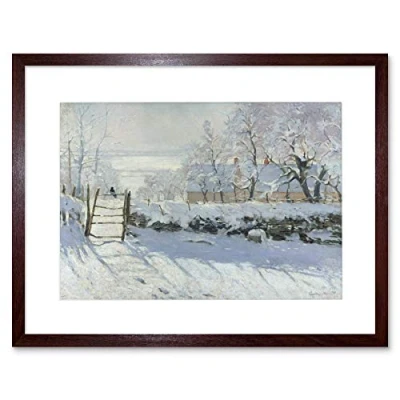 Image of Wee Blue Coo CLAUDE MONET MAGPIE OLD MASTER BLACK FRAME FRAMED ART PRINT PICTURE B12X2607
