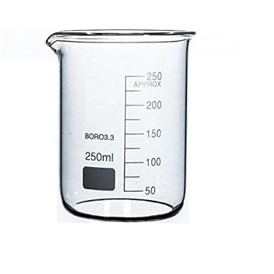Image of Rocwing Boro 3.3 Glass Graduated Measuring Beaker for Lab or Kitchen (250ml)