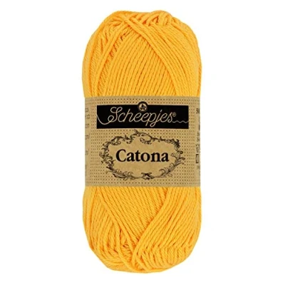 Image of Scheepjes Catona 208 Yellow Gold Yarn 1x50g