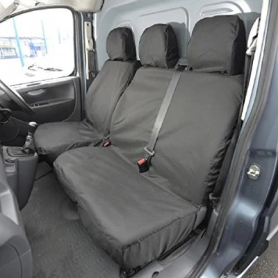 Image of UK Custom Covers SC298B Tailored Heavy Duty Waterproof Front Seat (NO Split Passenger Seat) Black Compatible/Replacement For Citroen Dispatch 2007 2016