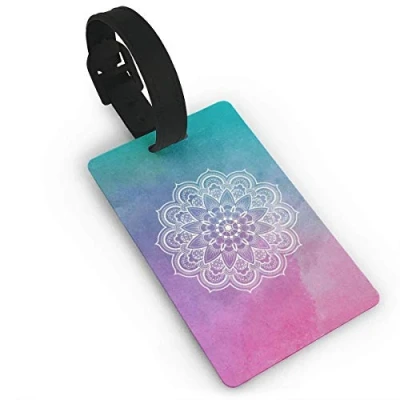 Image of Luggage Tags Mandala Floral PVC Name Tag Travel Suitcase Identifier ID Durable Label