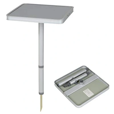 Image of Bo Camp Peg table 1 Leg Aluminum 26x26x42cm, Silver/ Grey