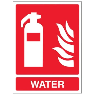 Image of VSafety Water Fire Extinguisher Sign Portrait 150mm x 200mm Self Adhesive Vinyl