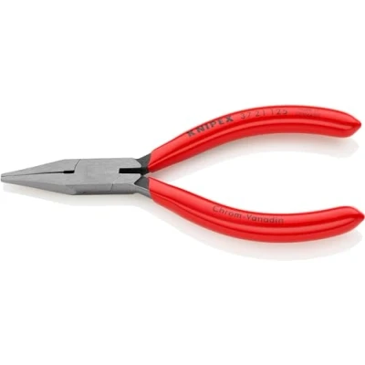 Image of Knipex Flat Nose Pliers for precision mechanics black atramentized, plastic coated 125 mm 37 21