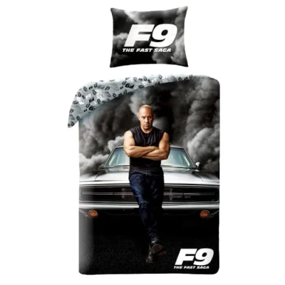 Image of Halantex Fast and Furious Wine Diesel Bedding Set, Reversible Duvet Cover 140 x 200 cm + Pillowcase 100% Cotton