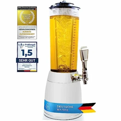 Image of 4,0L Beer Dispenser Cult Tower Beverage Column with 1,3L Ice Cooling Chrome