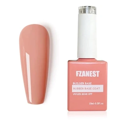 Image of FZANEST Nude Rubber Base Gel Nail Polish, Builder in a Bottle Strengthener Gel, Self level Extension Fiber UV LED Coat