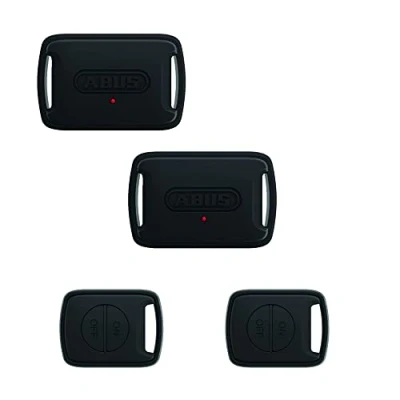 Image of ABUS Alarmbox RC, Set of 2, Mobile Alarm System, Remote Control for Activation and Deactivation, Secures Bicycles, Prams, E Scooters, Intelligent 100 dB Alarm, Black