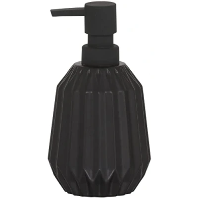 Image of Sealskin Arte Soap Dispenser, Ceramic, Black, 9.1 x 16.5 cm