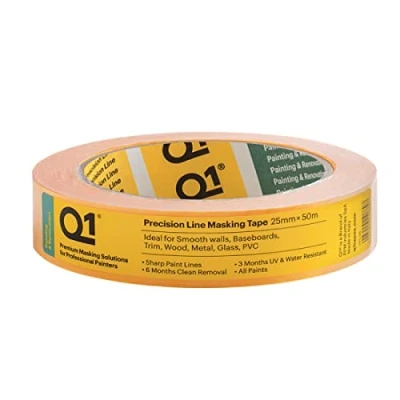 Image of Graff City Q1 Precision Line Masking Tape 25mm x 50m (Orange) Thin Water Resistant