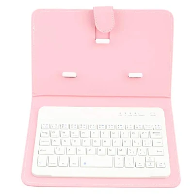 Image of Bluetooth Wireless Keyboard PU Leather Stand Case for 4.5 6.8&quot; inch Android/IOS/Windows All Other Smartphone Folding Folio UK Layout Cover,2 in 1 &amp; Cover (Pink)