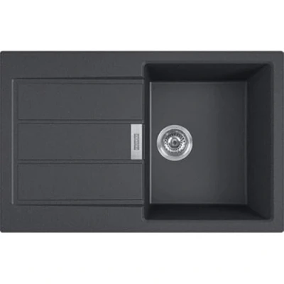 Image of Franke S2D 611 78 onyx Kitchen Sink Made of Granite (Tectonite) with a Single Bowl Sirius 143.0612.629, Onyx, x 50 20 cm