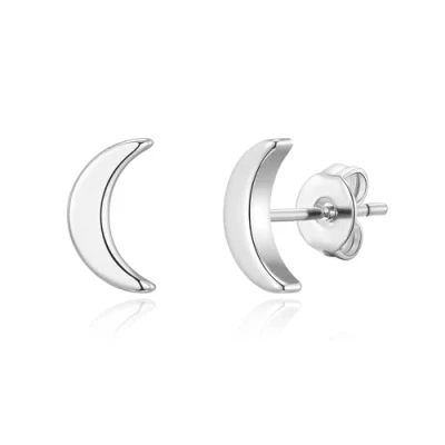Image of Philip Jones Silver Plated Moon Stud Earrings