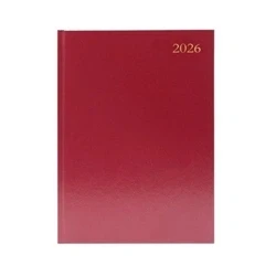Image of 5 Star Desk Diary Day Per Page Appointment A5 Burgundy 2026 KFA51ABG26