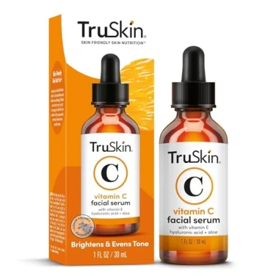 Image of TruSkin Vitamin C Serum for Face Anti Aging with C, Hyaluronic Acid, E Brightening Dark Spots, Even Skin Tone, Eye Area, Fine Lines &amp; Wrinkles, 1 Fl Oz 30ml