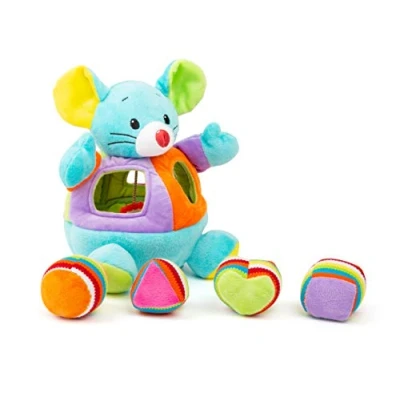 Image of Small Foot 11419 Plush Shape Fitting Mouse, Motor Activity Toy with Rattle and Noise Functions, Multicolored