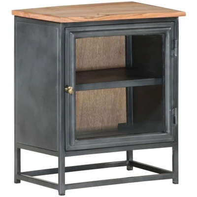 Image of vidaXL Bedside Cabinet Grey 40x30x50 cm Solid Acacia Wood