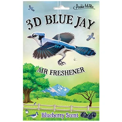 Image of Archie McPhee Hanging Car Automotive 3D Blue Jay Air Freshener Blueberry Scent