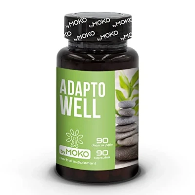 Image of AdaptoWELL Stress and Anxiety Relief Supplement Calm Complex with Ashwagandha, Passionflower, Hawthorn Berry, Lemon Balm Extract, Relaxation Formula for Mood, Sleep aid, Wellness 90 Capsules