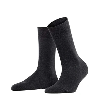 Image of FALKE Women&#039;s Sensitive London Socks, Cotton, Grey (Anthracite Melange 3089), 5.5 8 (1 Pair)