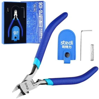 Image of stedi 5 inch Model Nipper, with Ultra Thin Single Edge and Blade Case Plastic Tools for Gundam Repairing Fixing, Blue