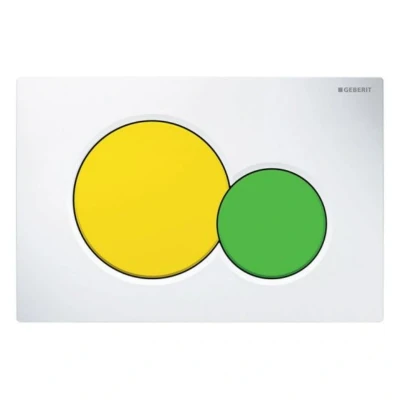 Image of Geberit Sigma01 Dual Flush Plate White, Yellow and Green (115.770.LA.5)