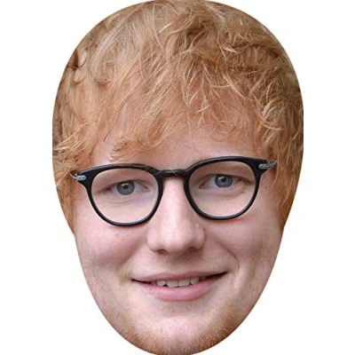 Image of FoxyPrinting Ed Sheeran 2018 Celebrity Music Star Cardboard Party Face Mask Fancy Dress